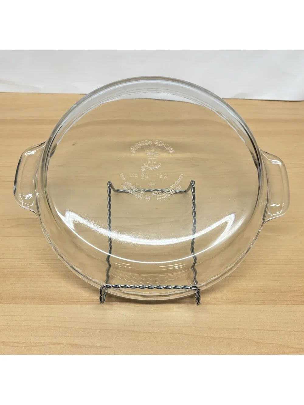 Vintage Anchor Hocking 9.5” Clear Glass Pie Plate 24cm Scalloped USA